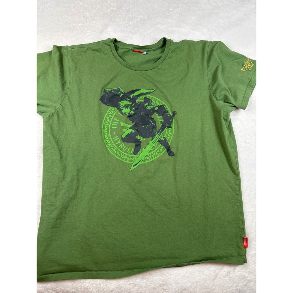 Nintendo Legend of Zelda Link Hyrule Fantasy Graphic T-Shirt Green Mens 2XL
